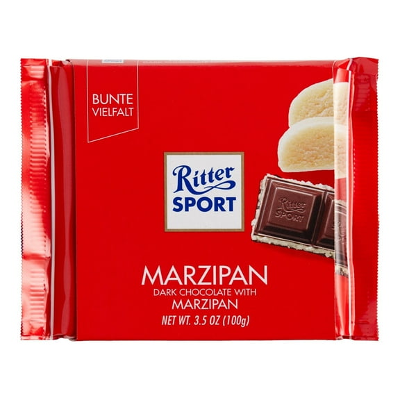 Ritter Sport Marzipan Dark Chocolate Bar 3.5 oz. Pack of 3