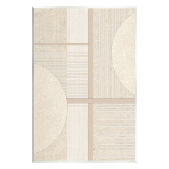 Stupell Industries Beige Circular Geometric Abstract Painting Unframed Art Print Wall Art, 10 x 15