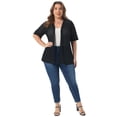 thumbnail image 3 of DARING DIVA Women's Plus Lace Cardigan Open Front Cover Up 1X Black, 3 of 6