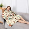 thumbnail image 5 of Oversized Wearable Blanket Hoodie,Red Mushroom Plant Light Pattern Sherpa Blanket Hoodie with Super Pockets,Super Warm Fuzzy Pullover for Women & Men, 5 of 6