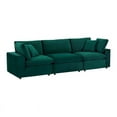thumbnail image 2 of Modway Commix Canapé 3 Places Surrempli en Velours de Performance Garni de Duvet, Vert, 2 of 5