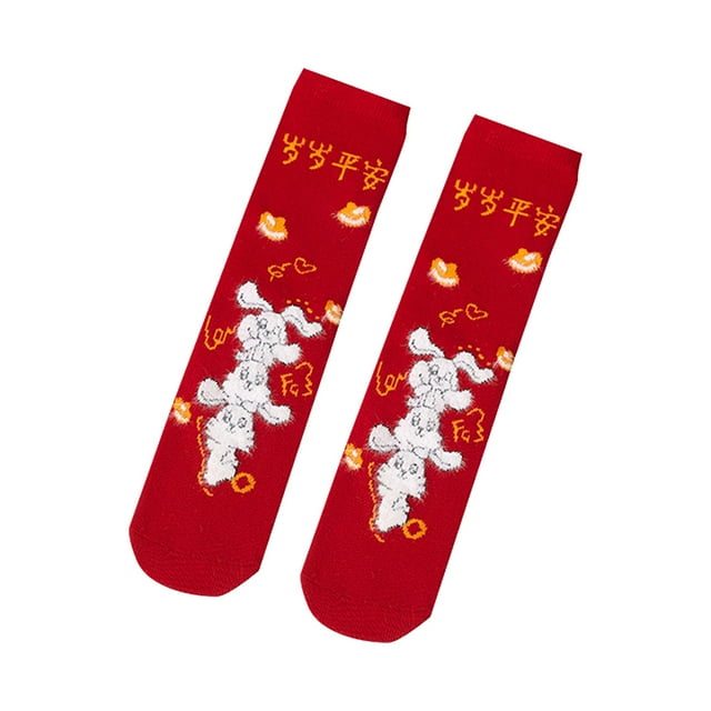 Calcetines infantiles novedosos, calcetines largos de invierno cálidos para niñas pequeñas Rojo