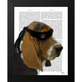 thumbnail image 2 of Fab Funky 12x14 Black Modern Framed Museum Art Print Titled - Basset Hound Ninja, 2 of 5