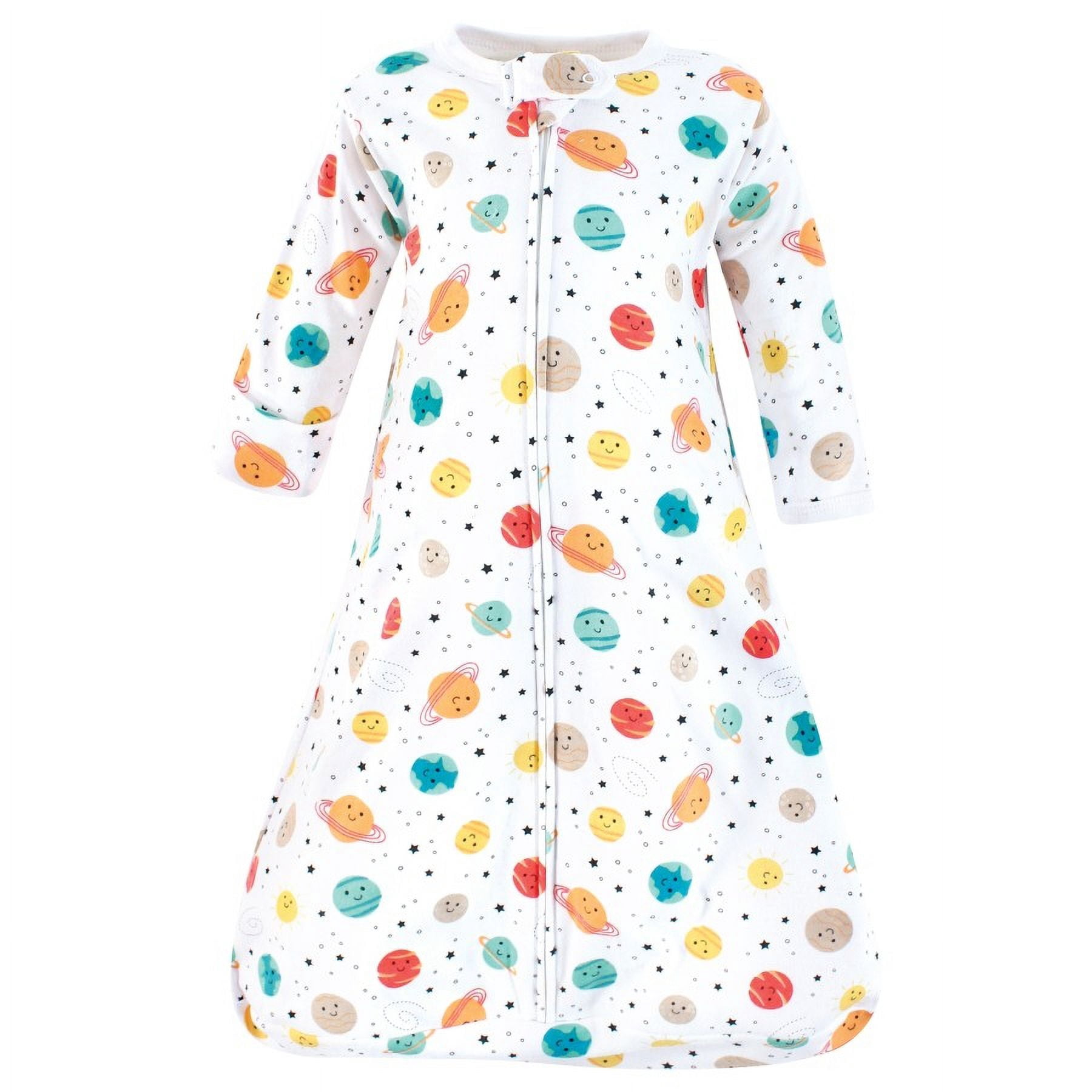 Hudson Baby Cotton Long-Sleeve Wearable Sleeping Bag, Sack, Blanket, Happy Planets, 18-24 Months
