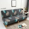 thumbnail image 2 of CJC Armless Futon Sofa Bed Cover, Stretch Sofa Couch Slipcovers Without Armrests, Printed Furniture Protector Cover, 9 Colors, 2 of 13