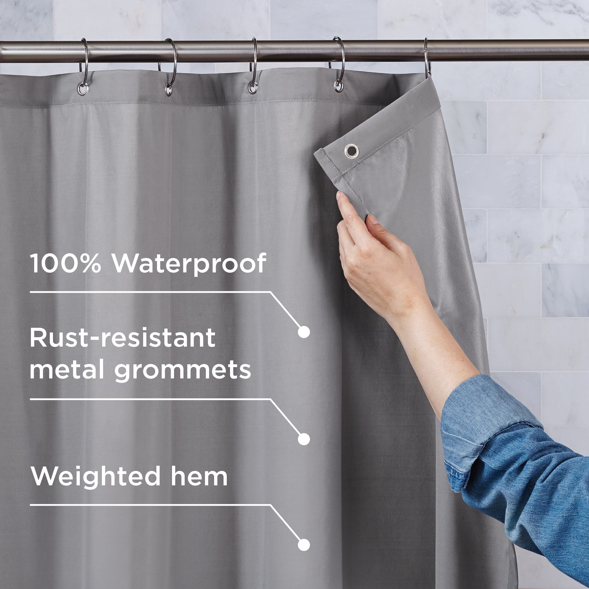 Waterproof Fabric Shower Curtain Or, Does A 100 Polyester Shower Curtain Need Liner