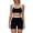 Color Block Black, variant on PISONIC Two Piece Workout Sets for Women Square Neck Sports Bra and Scrunch Butt Lifting Shorts Gym Yoga Active Wear Outfits