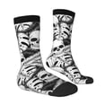 thumbnail image 2 of Goofa Skull and palm leaves Printed Men's Crew Socks, Soft Durable Breathable Moisture-Wicking with Odor Control Cotton socks, 2 of 9