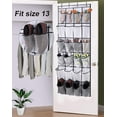 thumbnail image 2 of Over The Door Shoe Organizer 24 Large Mesh Pockets, White, 2 of 6