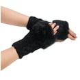 thumbnail image 2 of PEIXUN Women Girl Keep Warm Winter Faux Rabbit Wrist Fingerless Gloves Mittens, 2 of 2
