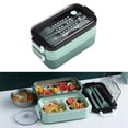 thumbnail image 4 of Lunch Box That Keeps Food Hot Plastic Lunch Box Office Car Can Microwave Oven Heating Compartment Double Layer Lunch Box Lunch Box Keeps Food Hot Bento Lunch Box with Bag, 4 of 9