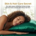 thumbnail image 5 of Lipa Satin Sheets Silky Sheet Set, Luxury Bed Sheets With Deep Pocket,4 Pieces,Twin,Dark Green, 5 of 8