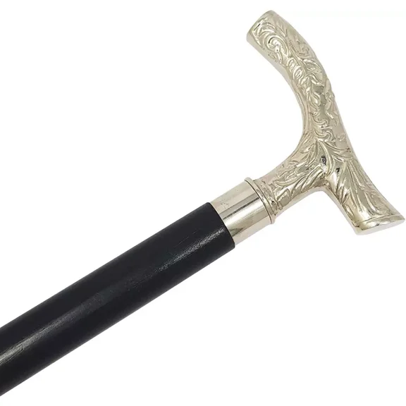 Vintage Derby Brass Handle sticks wood walking stick Victorian Wooden Walking Stick Cane