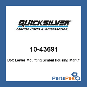 Mercruiser Gimbal Housing Mercury - Mercruiser 10-43691 Mercury Quicksilver 10-43691 Bolt Lower Mounting Gimbal Housing- ()