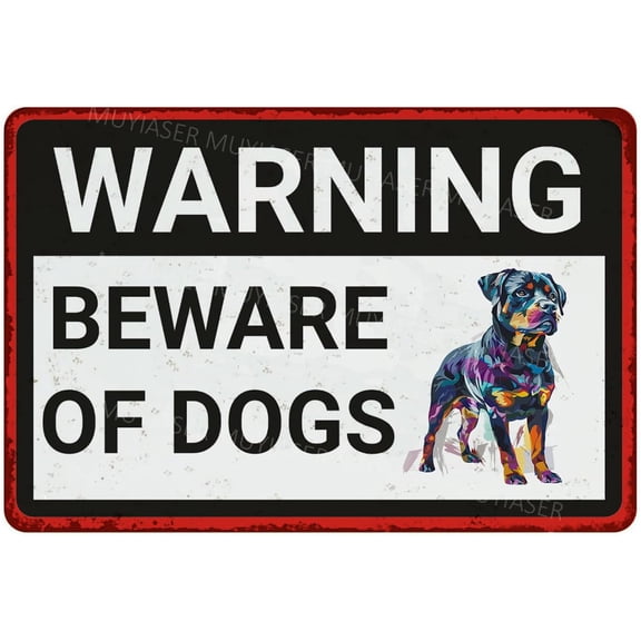 Beware Of Dogs Sign Rottweiler Beware Of Dog Sign Aluminum Metal Tin Signs Door Sign Warning Sign For Fence Gate Yard Home Wall Decor 8x12 Inch