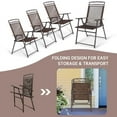 thumbnail image 5 of GVN Set of 4 Patio Folding Sling Chairs Steel Camping Deck, Outdoor Furniture Chairs for Backyard, Porch, Garden, Poolside, 5 of 8