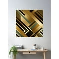 thumbnail image 2 of Teal-Green, Golden, And Black Art Deco Pattern Poster Wall Art, Modern Wall Decor For Living Room Bedroom, 12x18 UNFRAMED, 2 of 3