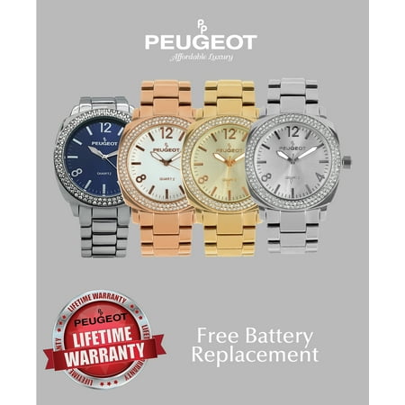 Peugeot - Peugeot Women's Boyfriend Oversized Watch with Swarovski 