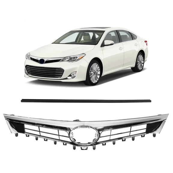 HOUGEET Front Bumper Grille with Trim, Fit for 2013-2015 Toyota Avalon TO1200357 5310107010, Chrome