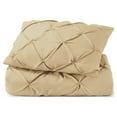 thumbnail image 3 of Nestl 2 Piece Pinch Pleated Pintuck Duvet Cover Set with Shams, Soft Microfiber,Button Closure Bedding Set, Twin - Beige Cream, 3 of 9
