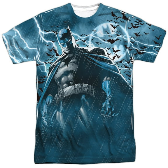 Batman Men's Stormy Knight Sublimation T-shirt X-Large White