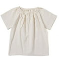 thumbnail image 1 of Hiiyo T-Shirt Uni à Manches Courtes pour Filles, Beige, 1 of 2