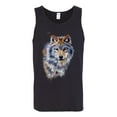 thumbnail image 2 of Wolf Oil Painting Animal Lover Mens Graphic Tank Top, Black, Small, 2 of 3