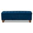 thumbnail image 4 of Baxton Studio Hannah Modern and Contemporary Navy Blue Velvet Fabric Upholstered Button-Tufted Storage Ottoman Bench, 4 of 11