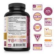 Zhou Nitric Oxide with L Arginine, Citrulline Malate, AAKG and Beet Root | Muscle Builder for Strength, Blood Flow and Endurance | 30 Servings, 120 Veggie Caps