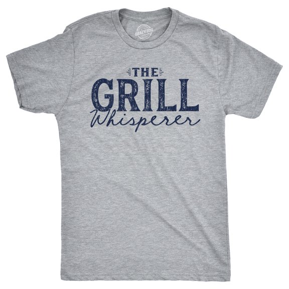 Mens The Grill Whisperer T Shirt Funny Cookout BBQ Grilling Joke Tee for Guys Graphic Tees