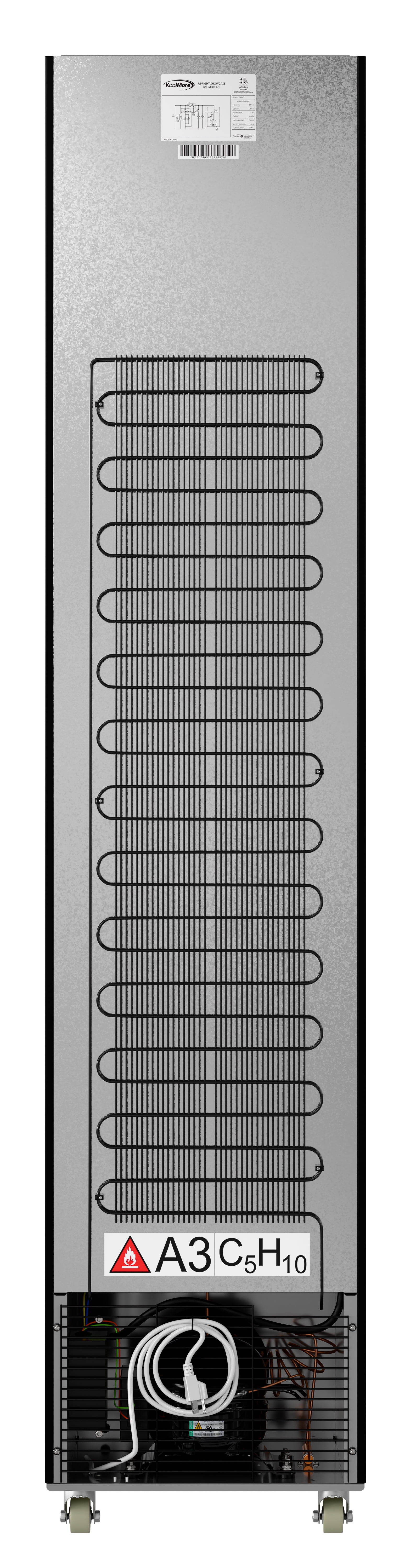 17 in. Slim Commercial Merchandiser Freezer with Manual Defrost, 6.5 Cu. Ft. Capacity, ETL Listed in Black (KM-MDF-17S)