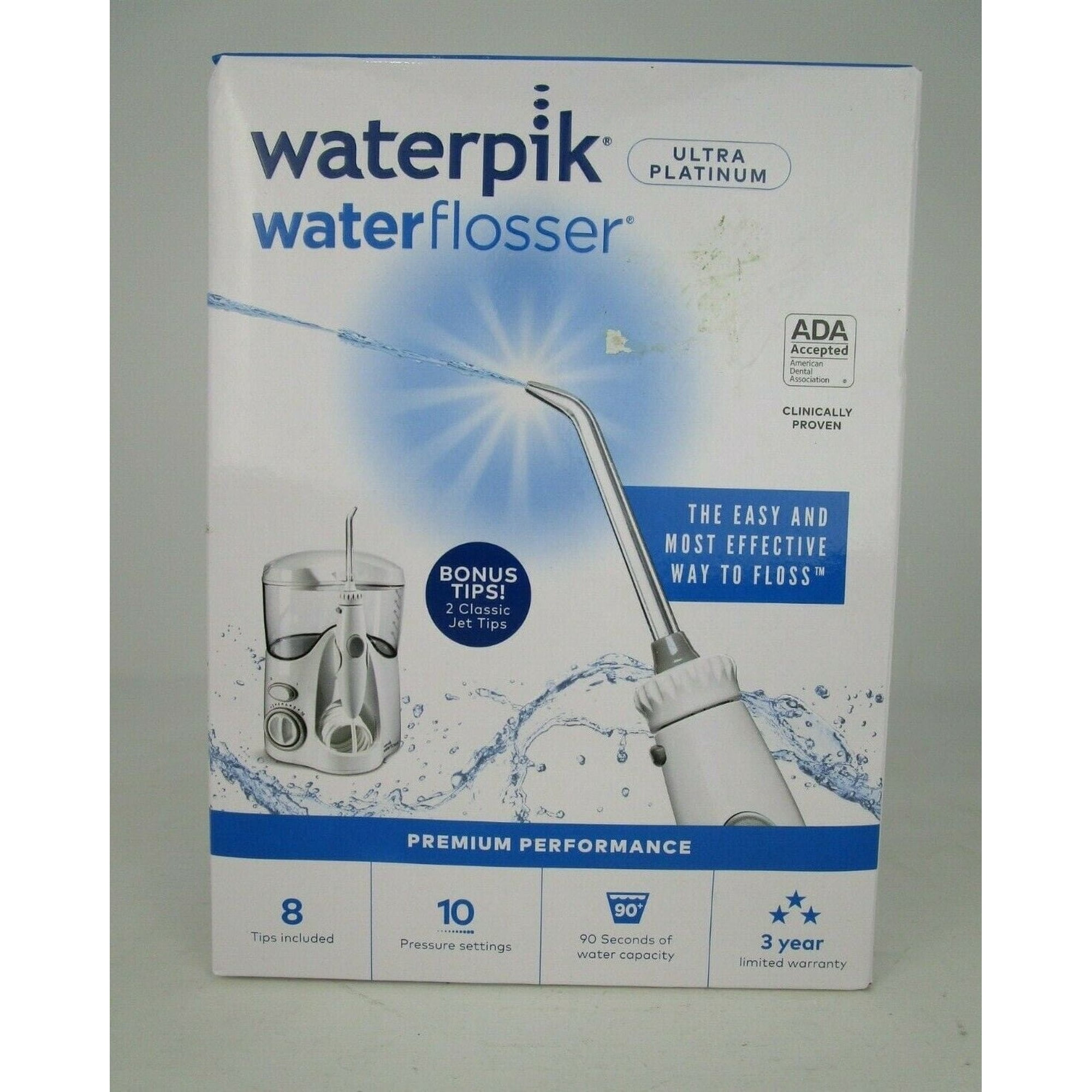 Waterpik WP-100W PLT Waterflosser Platinum Dental Electric Water Jet White