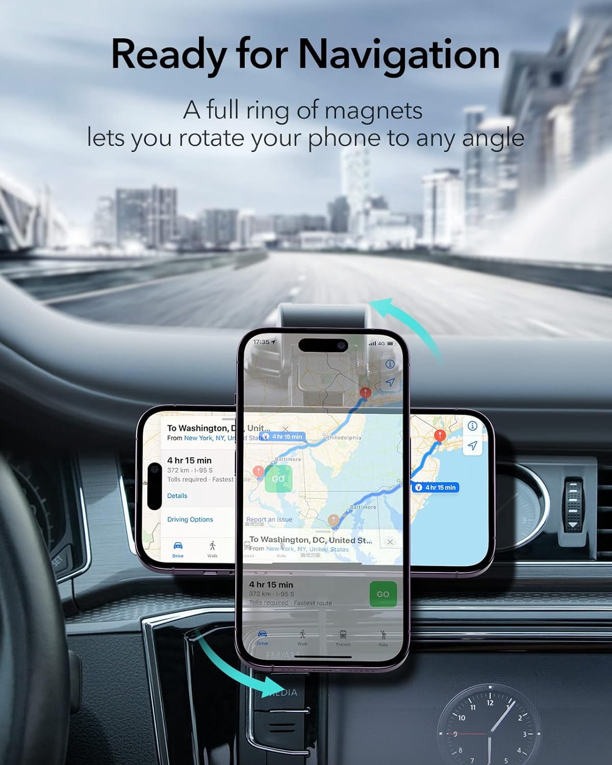 ESR HaloLock Dashboard Wireless Charger Black