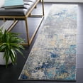 thumbnail image 2 of SAFAVIEH Jasper Neal Abstract Overdyed Runner Rug, Grey/Blue, 2' x 9', 2 of 8