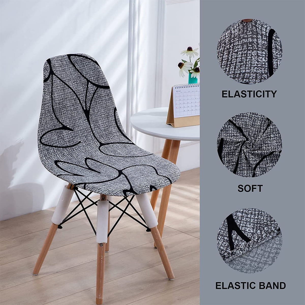Dining Chair Cover Mid Century Modern Printed Shell Chair Cover Washable and Removable Armless Chair Cover Stretchable Slipcovers for Home Kitchen Hotel Banquet Dining Room Walmart