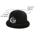 thumbnail image 2 of Sombrero redondo para mujer Sombrero vintage Acento floral Caqui, 2 of 2