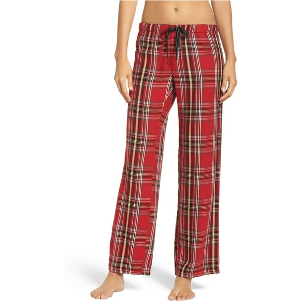 P.J. Salvage Womens Plaid Pajama Lounge Pants, Red, X-Large 