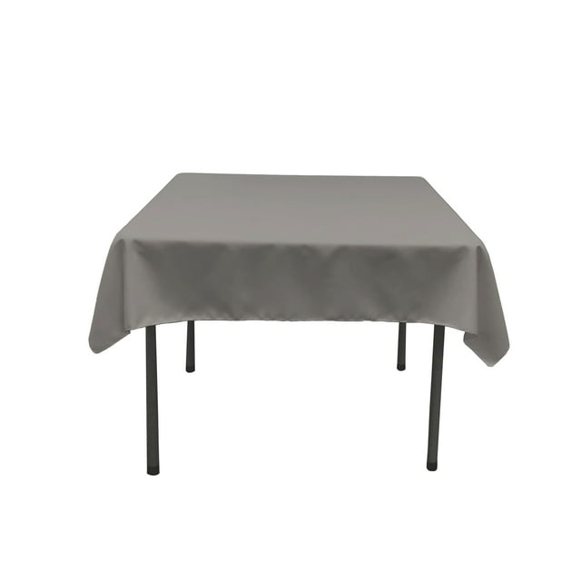 LA Mantel cuadrado de popelina de poliéster de lino, 52 por 52 pulgadas, gris oscuro LA Linen TCpop52x52_GrayDrkP12