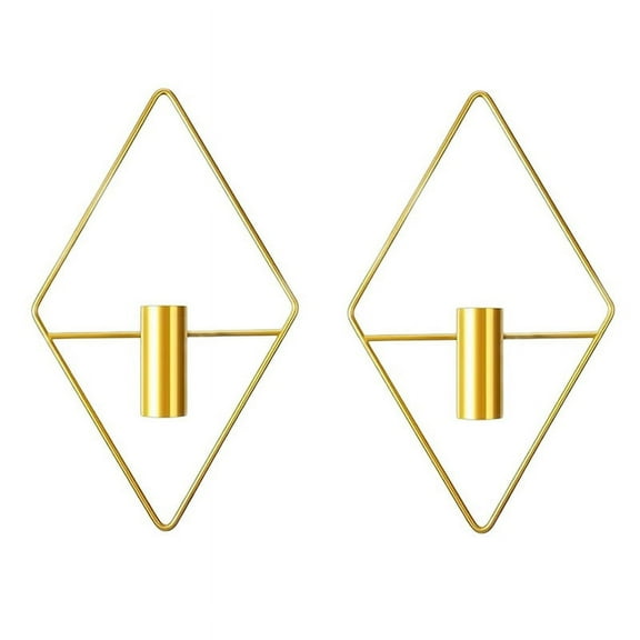 Rhombic Geometric Wall Planter Hanging Vase Elegant Wall Holder Hanging Iron Flower Holder B