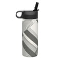 thumbnail image 2 of 18oz Thermal Space Pot With Straw Stainless Steel Thermos Cup Double Insulation For Outdoor Sports Commuting Camping Lightslategray Geometric Lines_3, 2 of 8