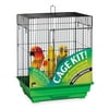Prevue Pet Products Square Roof Green & Black Bird Cage Starter Kit 91321