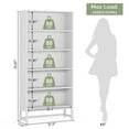 thumbnail image 6 of Spaco Bookshelf, 529lbs Capacity Tall Bookshelf - Durable Metal Frame & Thick Particleboard, White, 6 of 6
