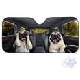 thumbnail image 2 of Xoenoiee Funny Pug Dog Print Car Windshield Sunshade Foldable Front Window Sun Visor Protector for Car SUV Truck, Keep Vehicle Cool, 57.1 x 27.4 Inch, 2 of 7