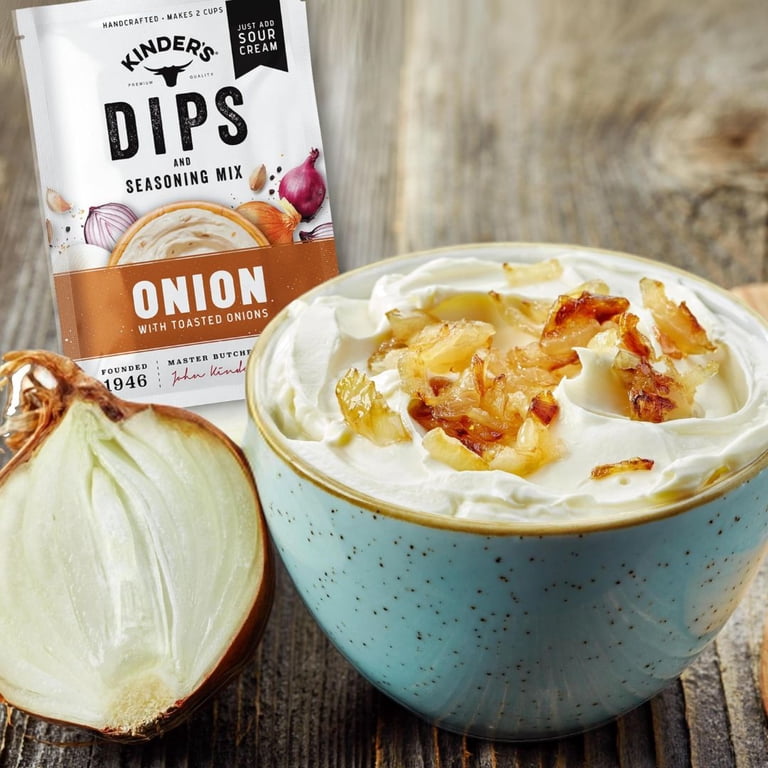 Kinder's Onion Dip Mix, 1.25 Oz Packets, Pack of 4, Granular Onion