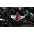 thumbnail image 5 of 6mm Round Cut 2 Carat Red Ruby And Moissanite Diamond Engagement Ring in 10k White Gold, 5 of 5