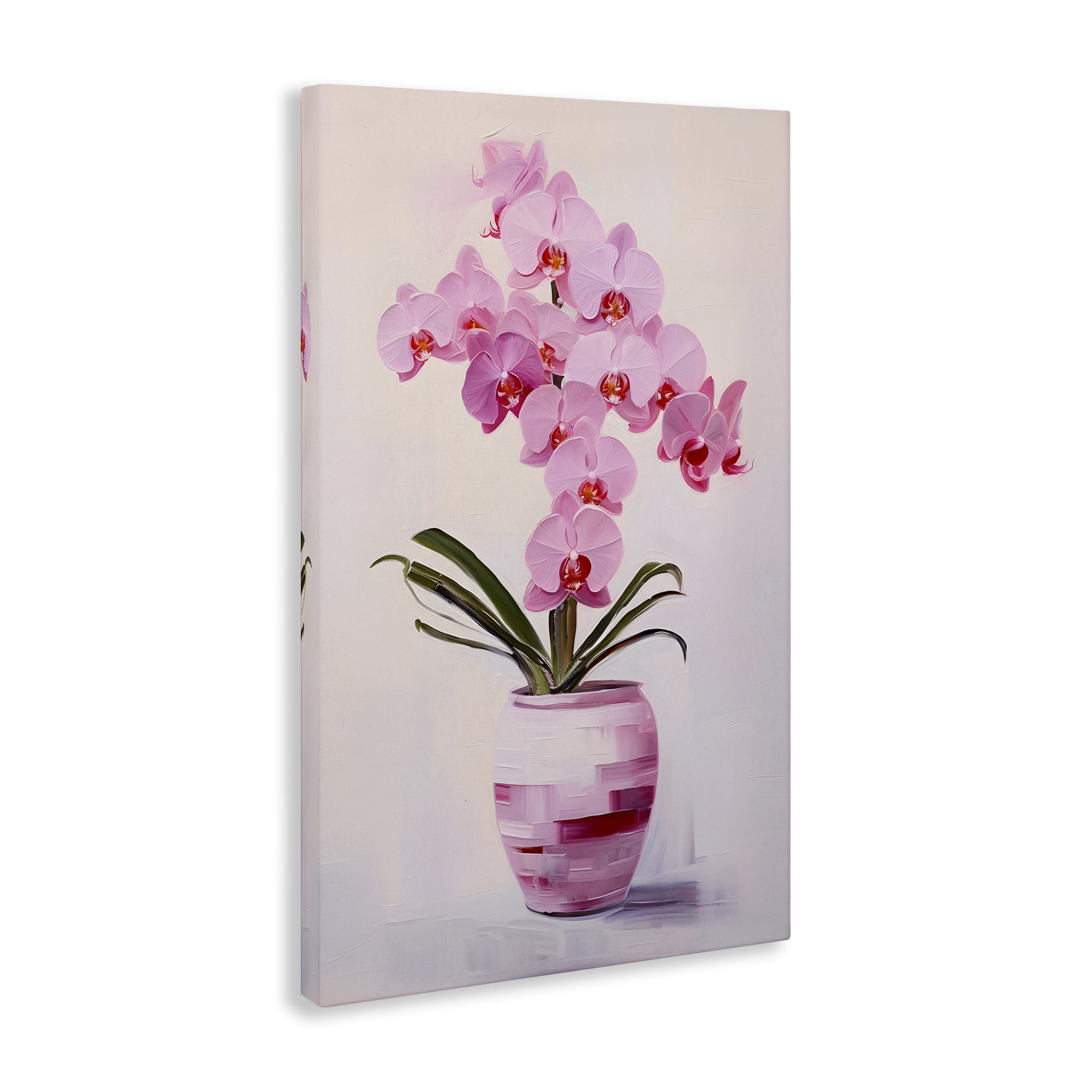 Stupell Industries Rosy Pink Orchid Botanical & Floral Painting Gallery Wrapped Canvas Art Print Wall Art, 30 x 45