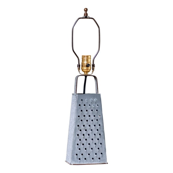 Irvins Country Tinware Cheese Grater Kitchen Lamp Base Aged Zinc