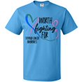 thumbnail image 3 of Inktastic Thyroid Cancer Awareness Pink, Blue, Teal Heart Ribbon T-Shirt, 3 of 5