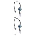 thumbnail image 4 of Qarigey Bolo Tie Women Men Western Cowboy Necktie Costume Halloween Accessories PU 2piezas Tipo 1, 4 of 6