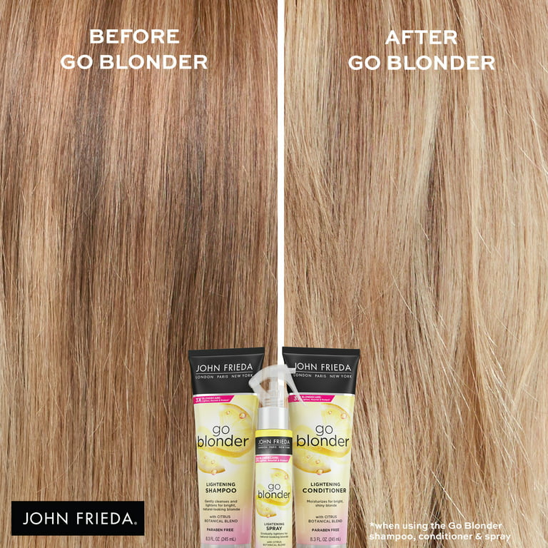 John Frieda Go Shampoo for Blonde Color-Treated Hair, Paraben Free, Phthalate Free, Silicone Free, Ammonia Free, Free, Vegan Friendly Shampoo 8.3 oz Bottle - Walmart.com
